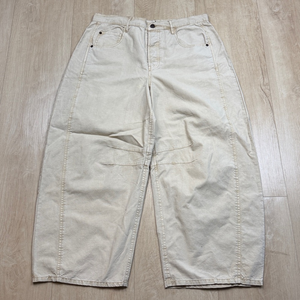 Free people Good Luck Barrel Leg Pants bleached out, SIZE 31 - Picture 6 of 11